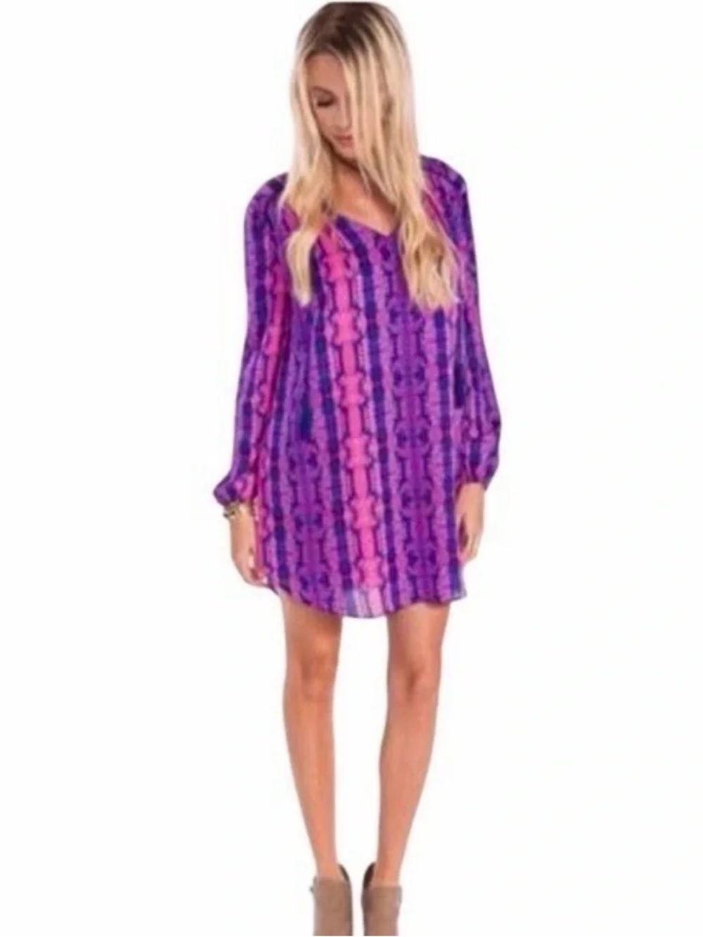 Buddy Love Women's Purple & Pink Patterned Shift Dress NWOT
